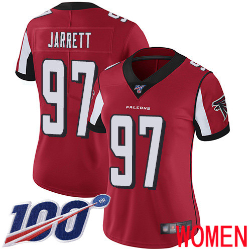 Atlanta Falcons Limited Red Women Grady Jarrett Home Jersey NFL Football #97 100th Season Vapor Untouchable